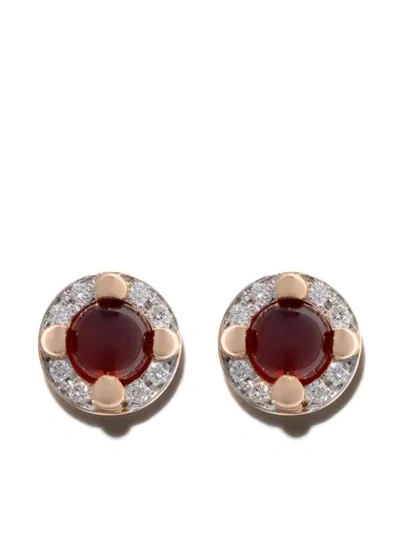 Shop Pomellato 18kt Rose Gold M'ama Non M'ama Garnet And Diamond Earrings In Red