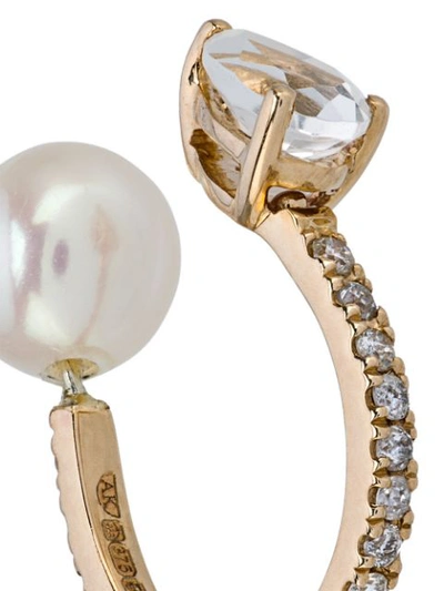 Shop Anissa Kermiche Perle Rare Pave Yellow Ear Cuff In Neutrals