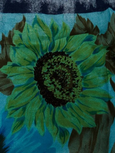 Shop Avant Toi Floral Print Scarf In Blue