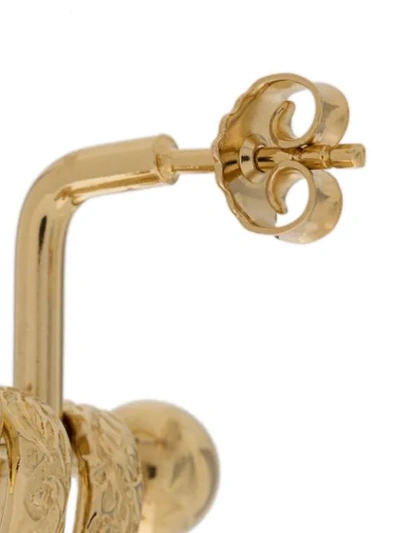 Wouters & Hendrix Engraved Leg Earrings In Gold