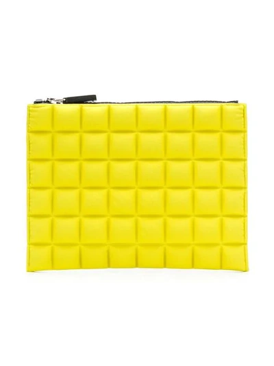 Shop No Ka'oi Chocolate Bar Quilted Pouch In Yellow