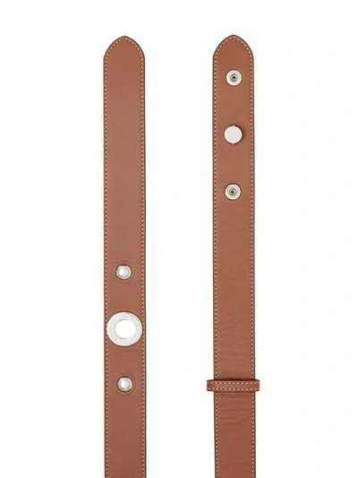 Shop Burberry Triple Stud Leather Belt In Brown