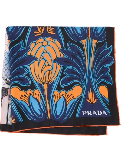 Shop Prada Fantasy Square-shape Scarf In Pink