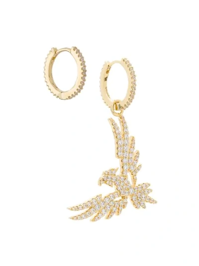 Shop Apm Monaco Eagle Hoop Earrings - Gold