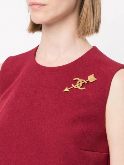 Pre-owned Chanel Cc Logos Brooch Pin Corsage In Gold