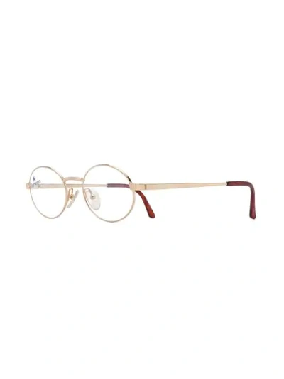 Pre-owned Burberry Oval Frame Glasses In Gold