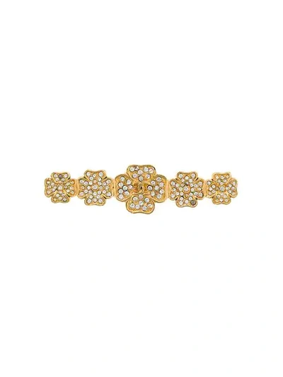Pre-owned Chanel Flower Shaped Brooch In Gold