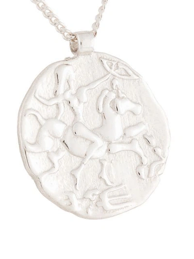 Shop Natasha Schweitzer Coin Pendant Necklace In Silver