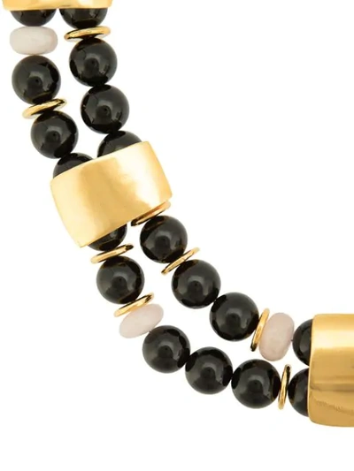 Shop Lizzie Fortunato Reflection Beaded Necklace In Black