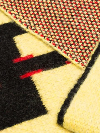Off-white Logo-intarsia Wool Knit Oversized Scarf In Yellow