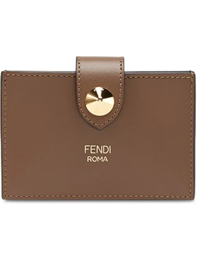 Shop Fendi Card Case In Brown