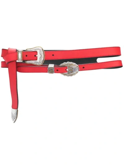 Shop Kate Cate Double Western Belt In Red