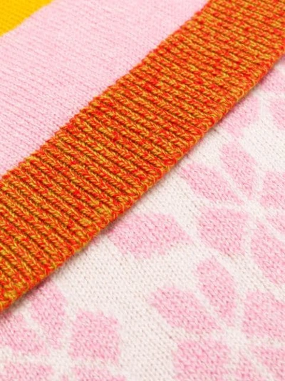Shop Barrie Stripe Detail Scarf In Pink