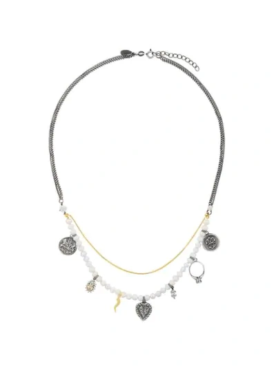 Shop Iosselliani Silver Heritage Pearl Necklace In Metallic