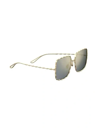 Shop Elie Saab Square Sunglasses In Metallic