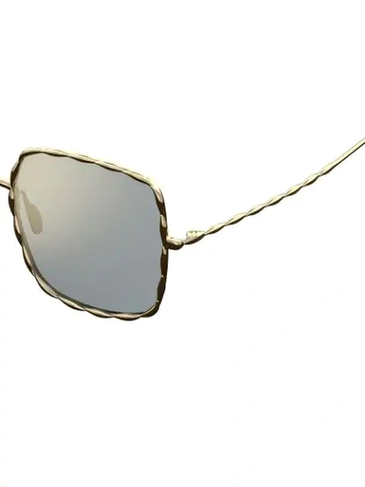 Shop Elie Saab Square Sunglasses In Metallic