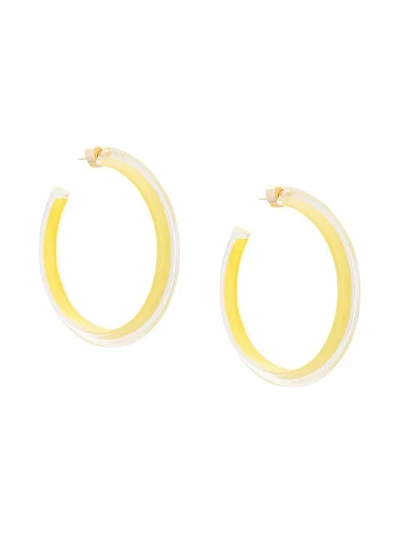 ALISON LOU LARGE JELLY HOOP EARRINGS - 黄色