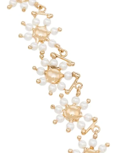 Shop Rosantica Pearl Daisy Necklace In Gold