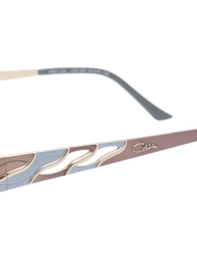 Shop Cazal Rectangle Frame Glasses - Brown
