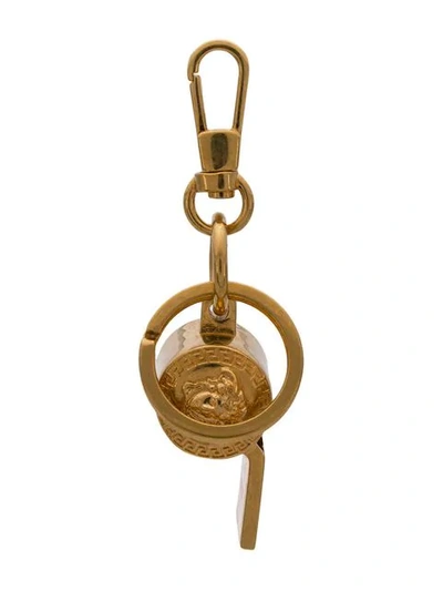 Shop Versace Medusa Whistle Keyring In Gold