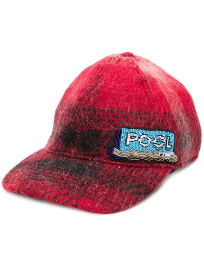 Shop N°21 Beaded Patch Baseball Cap In Red