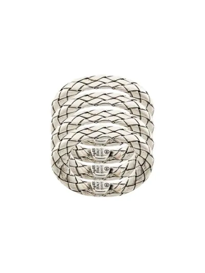Shop Bottega Veneta Intrecciato Silver Ring In Metallic