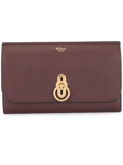 Shop Mulberry Amberley Long Wallet In Red