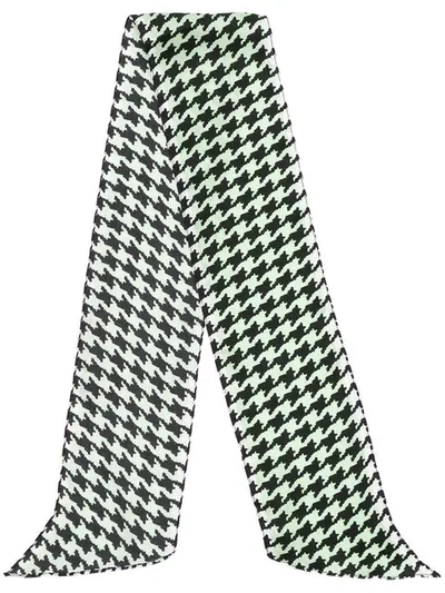 Shop Rixo London Houndstooth Print Scarf In Green