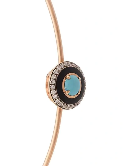 18kt rose gold, diamond, turquoise and enamel circular cuff