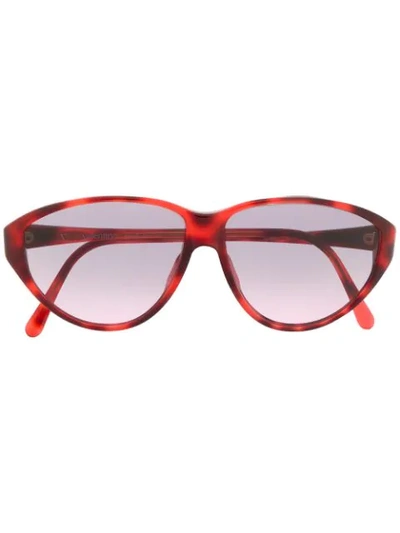 Pre-owned Valentino 1990s Oval Sunglasses In Red