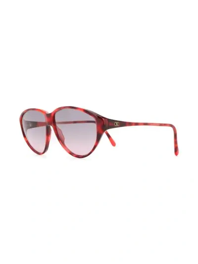 Pre-owned Valentino 1990s Oval Sunglasses In Red