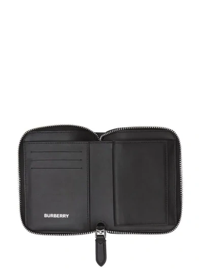 Shop Burberry Vintage Check E-canvas Ziparound Wallet In Black