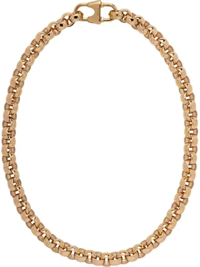 Shop Prada Engraved-logo Chain Necklace In F0056 Gold