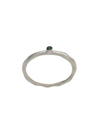 Shop Rosa Maria Ytos Emerald Ring In Silver