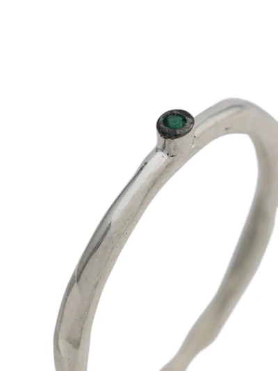 Shop Rosa Maria Ytos Emerald Ring In Silver