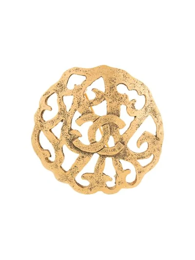 Pre-owned Chanel Vintage  Vintage Cc Logos Brooch Pin - 金色 In Gold