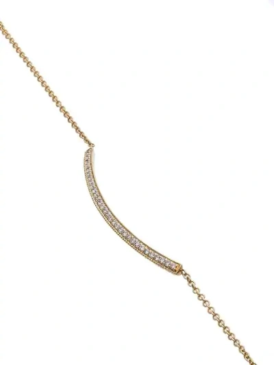 Shop Lizzie Mandler Fine Jewelry Yellow Gold Knife Edge Pave Diamond Bracelet In Metallic