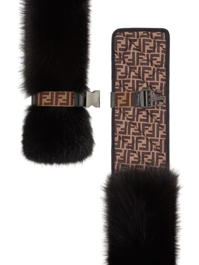 Shop Fendi Ff Motif Collar In F14wu-black+tobacco