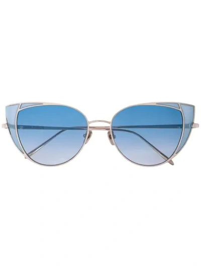 Shop Linda Farrow Cat-eye-sonnenbrille In Blue