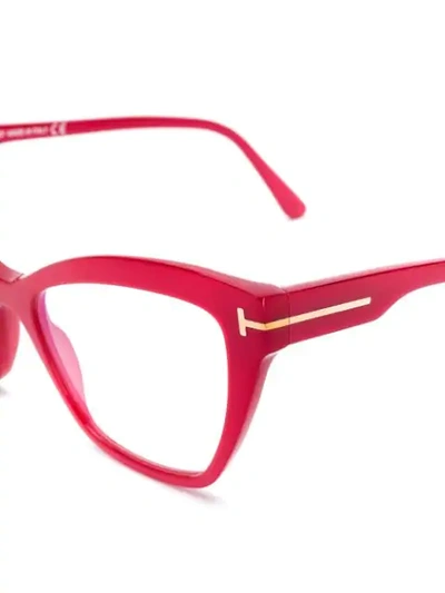 Shop Tom Ford Cat Eye Frame Glasses In Red