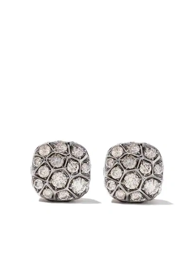 Shop Pomellato 18kt Rose Gold And 18kt White Gold Nudo Earring In Brown