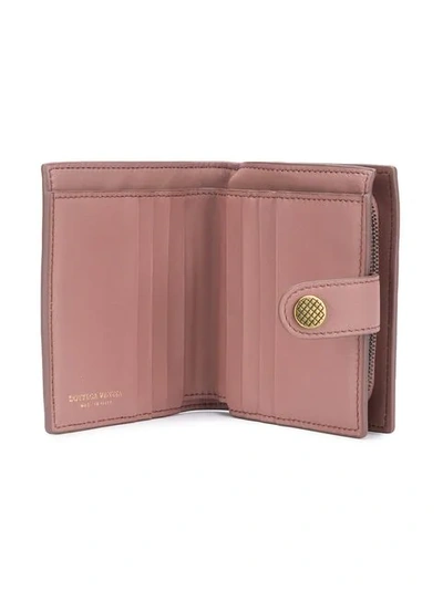 Shop Bottega Veneta French Wallet - Pink