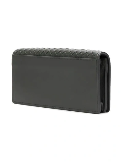 BOTTEGA VENETA INTRECCIATO CHAIN WALLET - 灰色