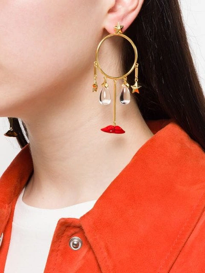 Shop Eshvi Circle Drop Earrings In Gold