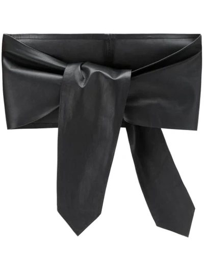 Shop Andrea Bogosian Tied Leather Belt In Black