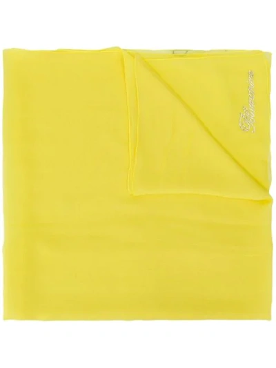 Shop Blumarine Silk Sheer Scarf In Yellow