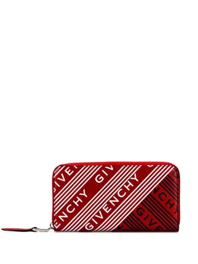 Shop Givenchy Logo Print Wallet In Red
