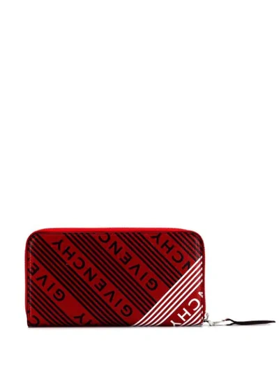 Shop Givenchy Logo Print Wallet In Red