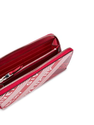 Shop Givenchy Logo Print Wallet In Red