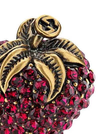 Shop Gucci Strawberry Ring With Crystals In Pink